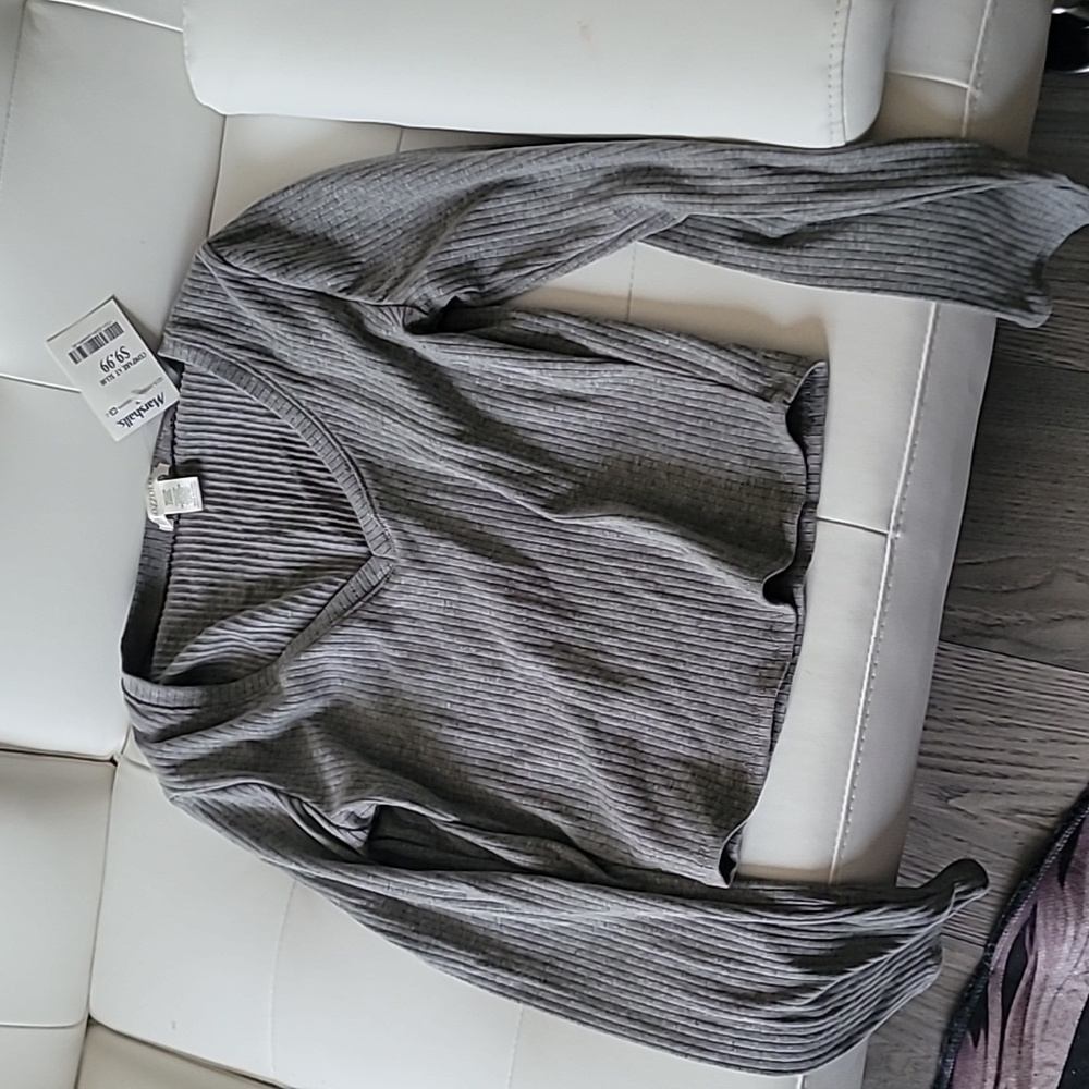Crop top Gray long sleeve